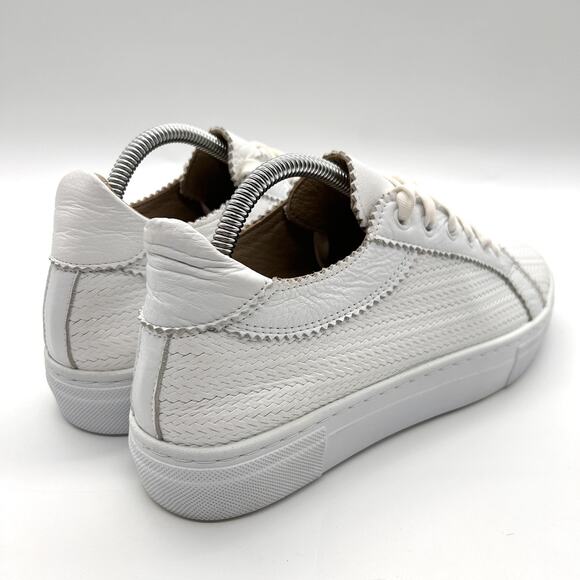 Ateliers Shoes Mens Size 41 White Woven Leather Low‎ Top Casual Sneakers Comfort - Picture 5 of 9